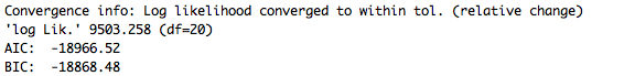 Hidden Markov Model (HMM) R Output